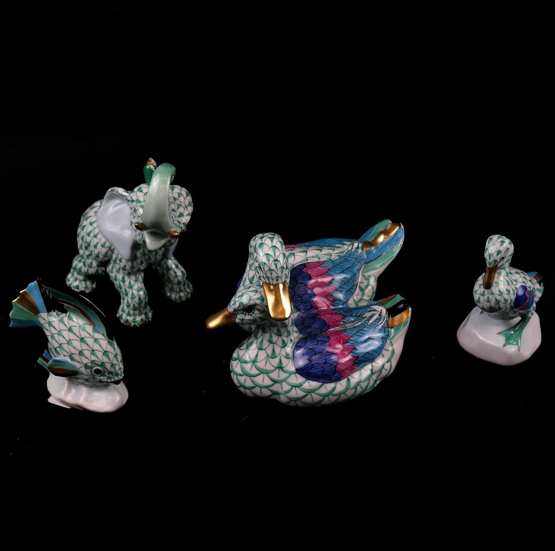 Four Herend Porcelain Animals (1 of 6)