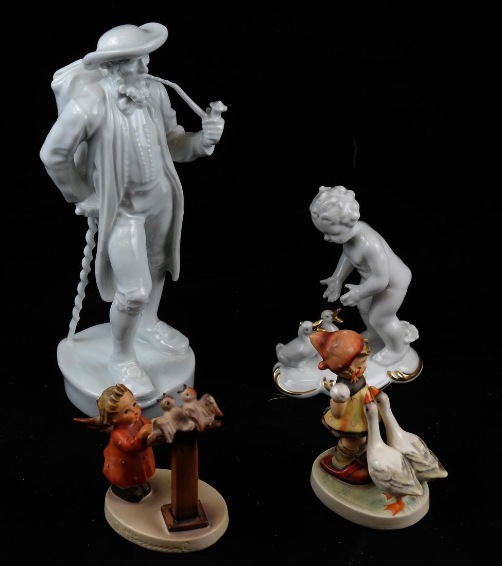 Four Porcelain Figures Including Hummels (1 of 8)