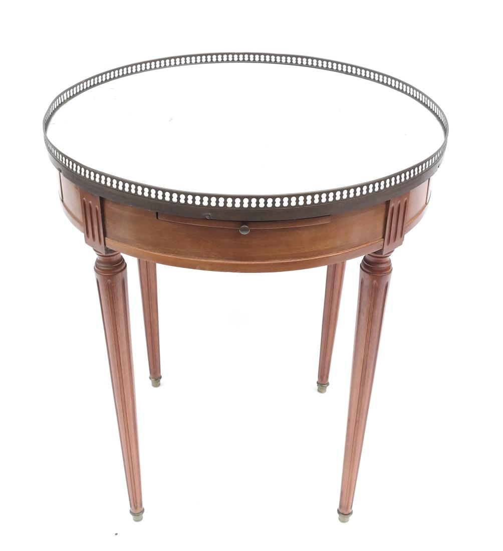 French-Style Marble Top Bouillotte Table (1 of 6)