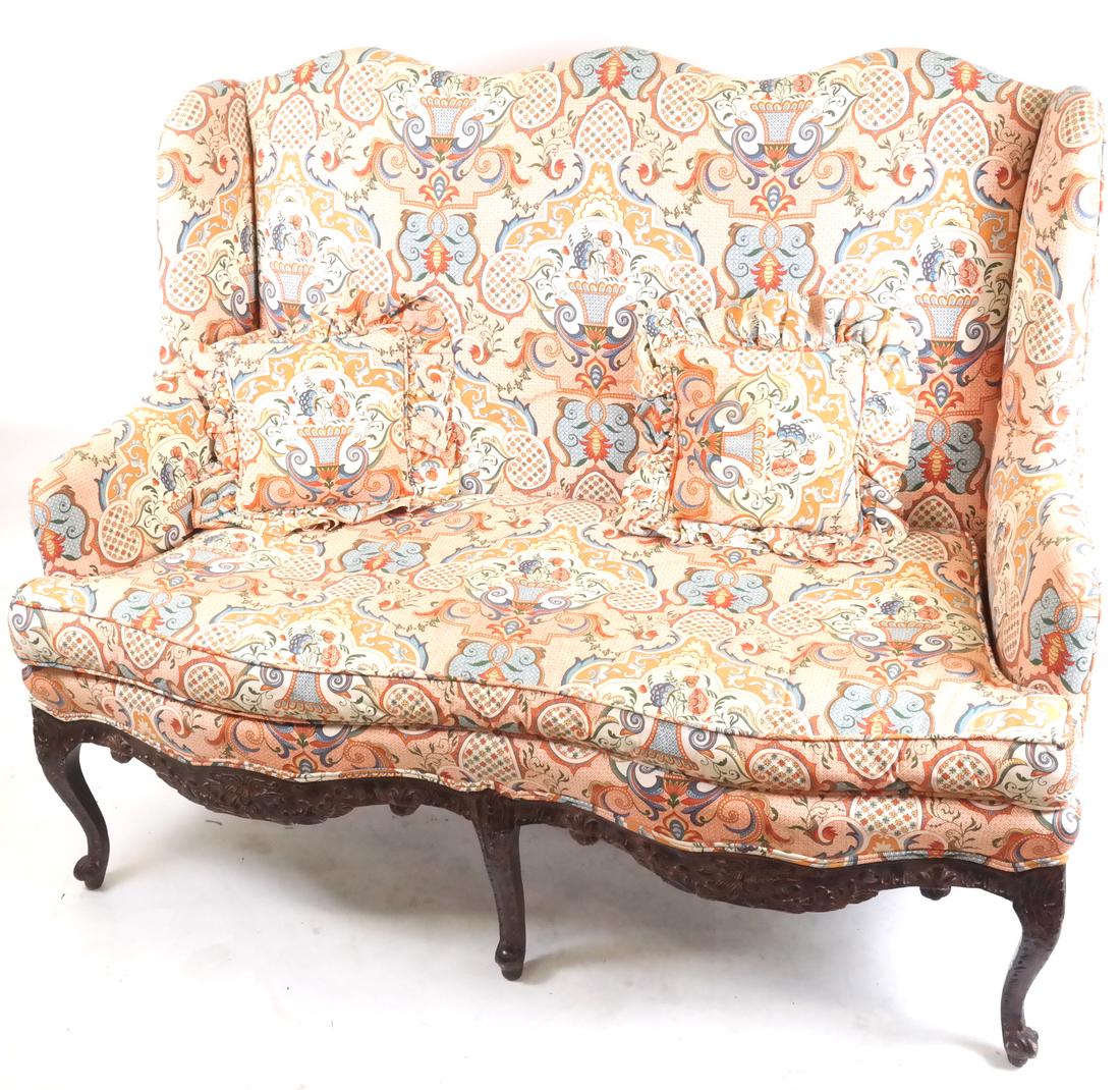 Georgian-Style Ornate Triple Back Settee (1 of 7)
