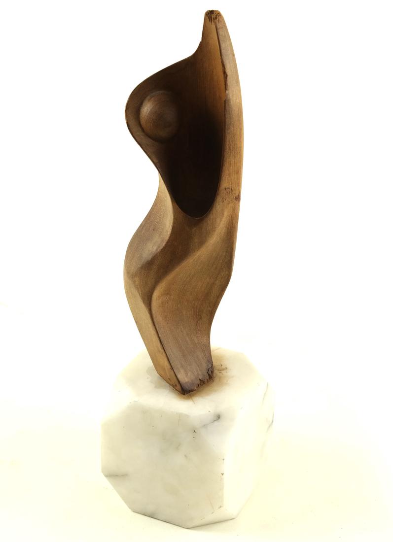 Contemporary Wood and Marble Sculpture (1 of 6)