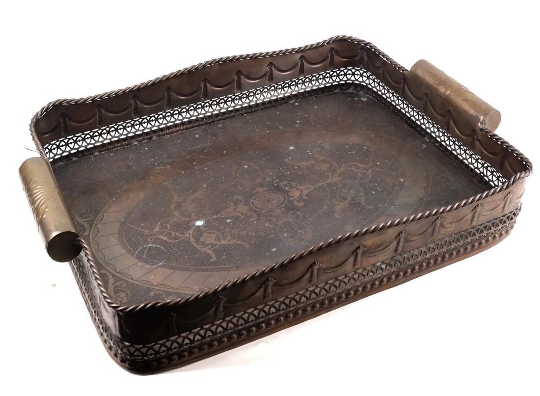 Brass Reticulated and Embossed Tray (1 of 6)