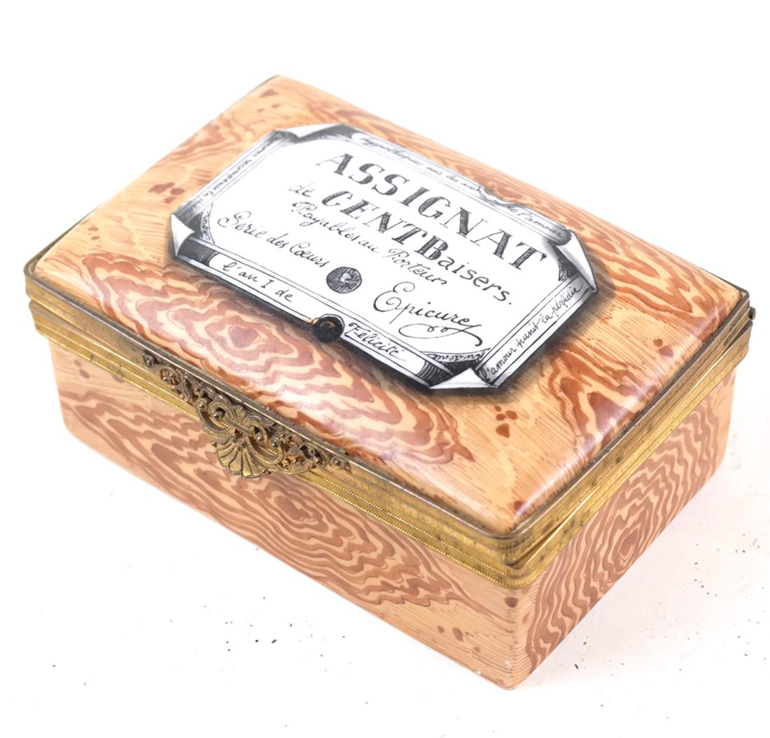 Limoges, France Porcelain Decorated Box: Limoges, France Porcelain Decorated Box inscribed "Entirely Hand Painted by LeTable of Paris". Made in France. Dimensions: 5.25" W x 3.5" D x 2.25"H; 