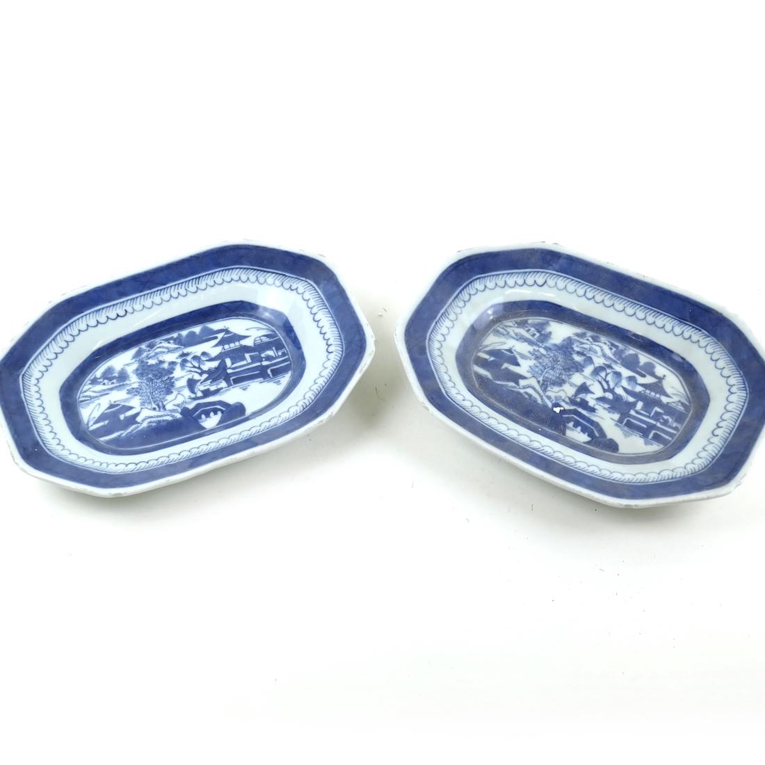 Pair of Chinese Export Blue and White Trays (1 of 4)