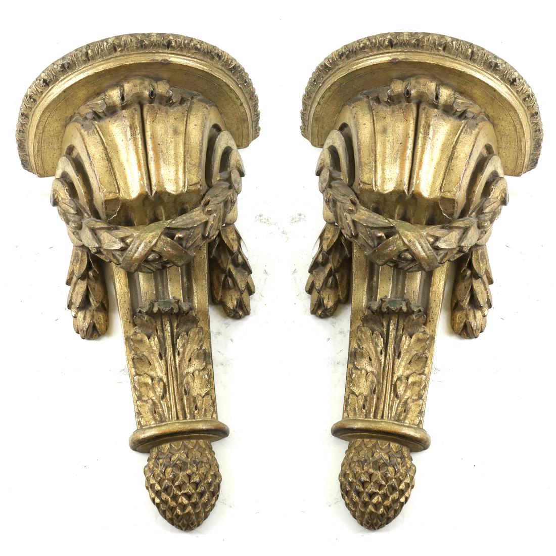Pair of 20th Century Composition Gilt Brackets (1 of 6)