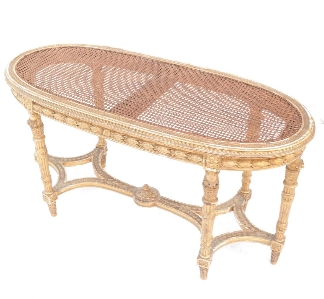 Antique French Caned Window Seat (1 of 4)