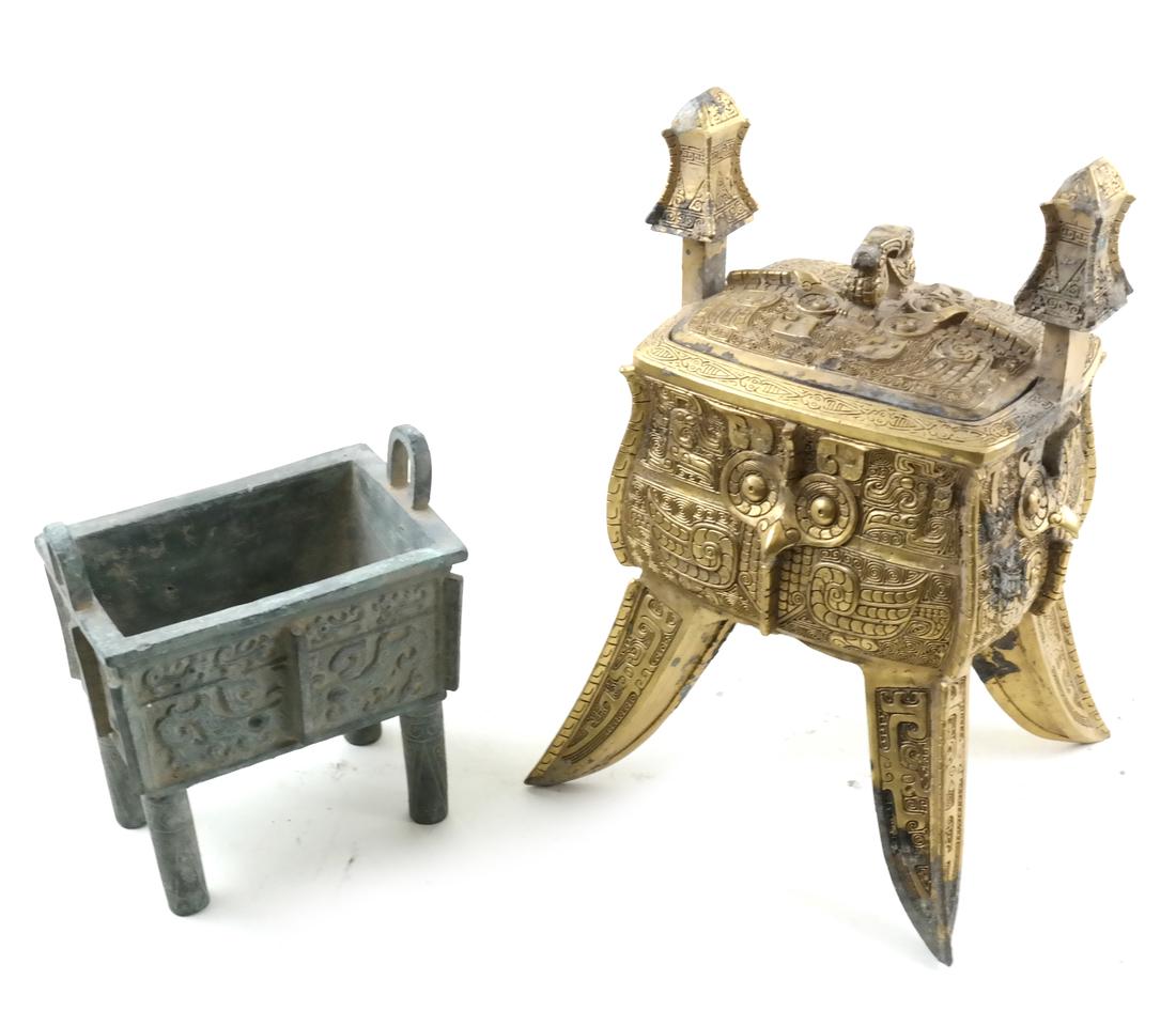 Two Chinese Bronze Censers (1 of 6)