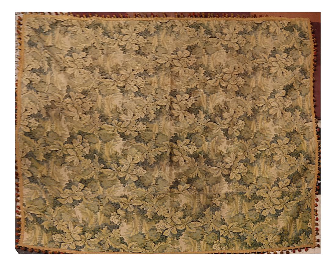 Aubusson-Style Tapestry: Aubusson-style tapestry. Dimensions: 62" H x 68" W; 