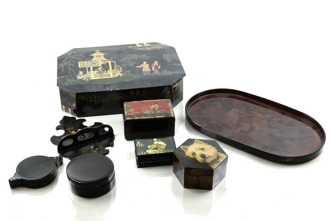 Group of Lacquerware Boxes & Other (1 of 6)