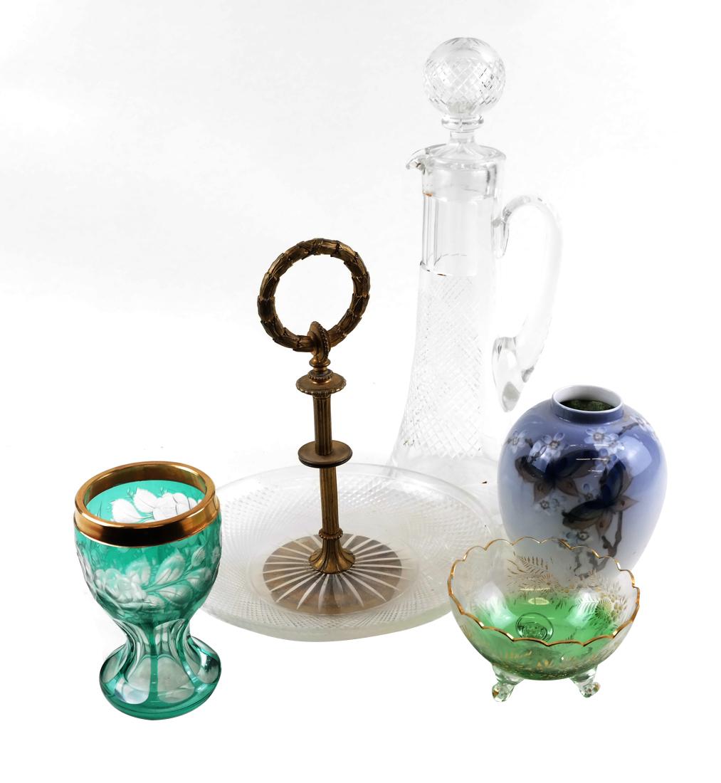 Lot of Five Items, Crystal, Glass and Porcelain (1 of 7)