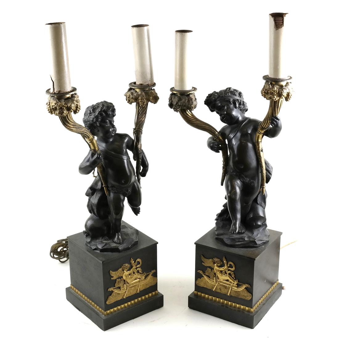 Pair of 19th Century French Cherub-Form Candelabra (1 of 5)