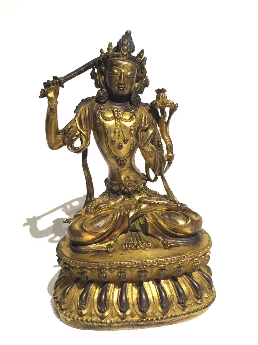 Small Gilt Bronze Chinese Tibetan Bronze Buddha Statue (1 of 11)