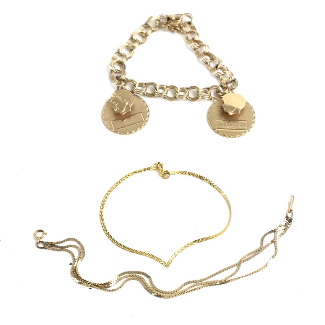 Three14K Yellow Gold Braclets 16.5 DWT Inclusive (1 of 5)