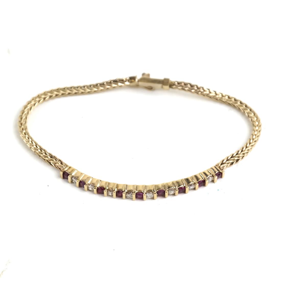14K Yellow Gold Diamond and Ruby Bracelet 4.2 DWT Incl. (1 of 4)