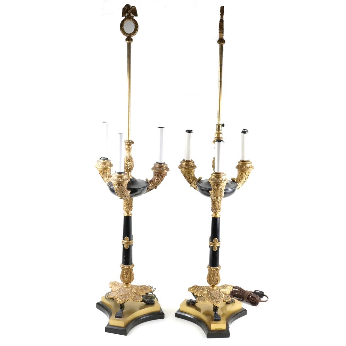 Pair of Empire Style Three-Light Candelabra (1 of 5)