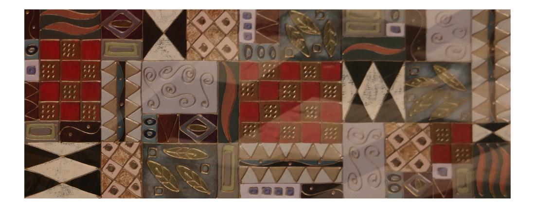 Patricia A Beatty, "Dear to Me # 1" - Mixed Media: Patricia A. Beatty "Dear to Me # 1" mixed media on paper. Dimensions: Art: 14" H x 35" W; Frame: 29.5" H x 45" W; 