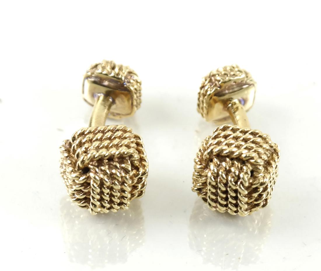 18K Yellow Gold Monkey Fist Cufflinks, 17.1 dwt (1 of 2)