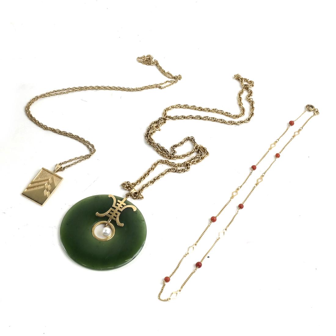 14K Yellow Gold Pendant and Necklaces 7DWT Inclusive (1 of 6)