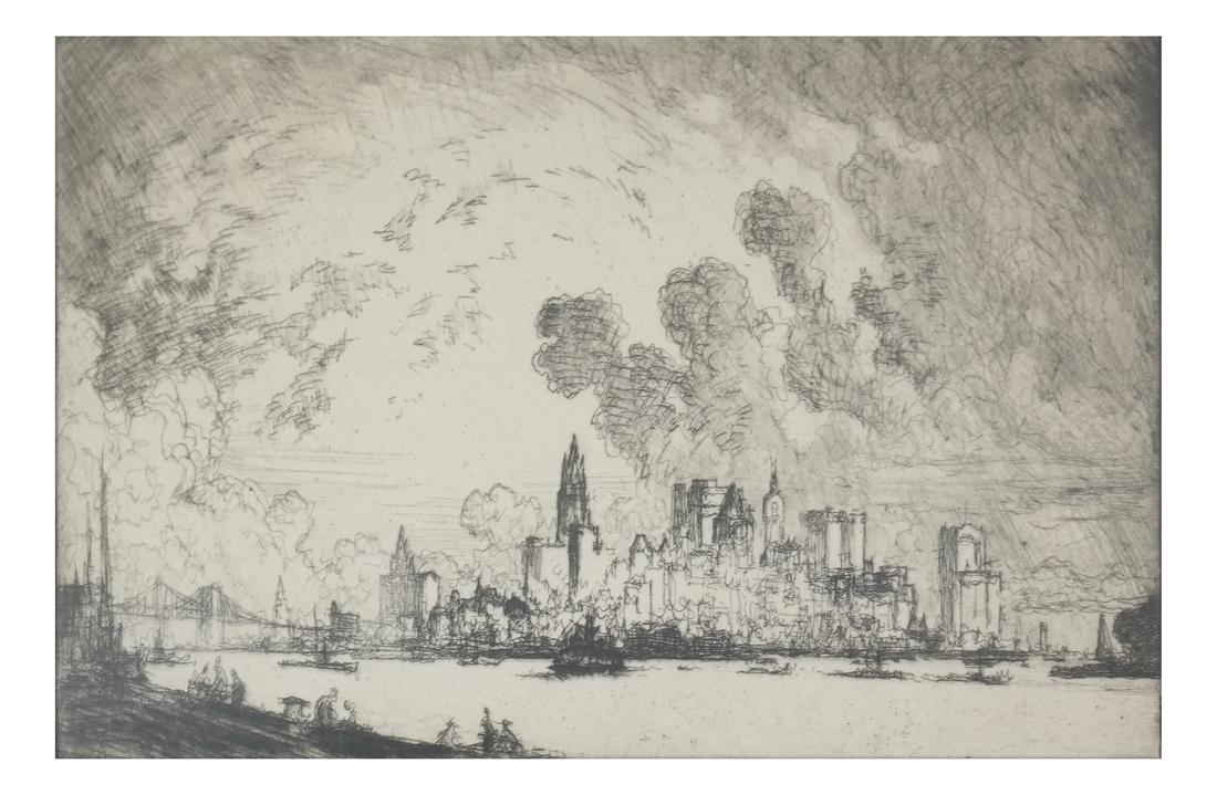 Etching, New York Harbor (1 of 6)