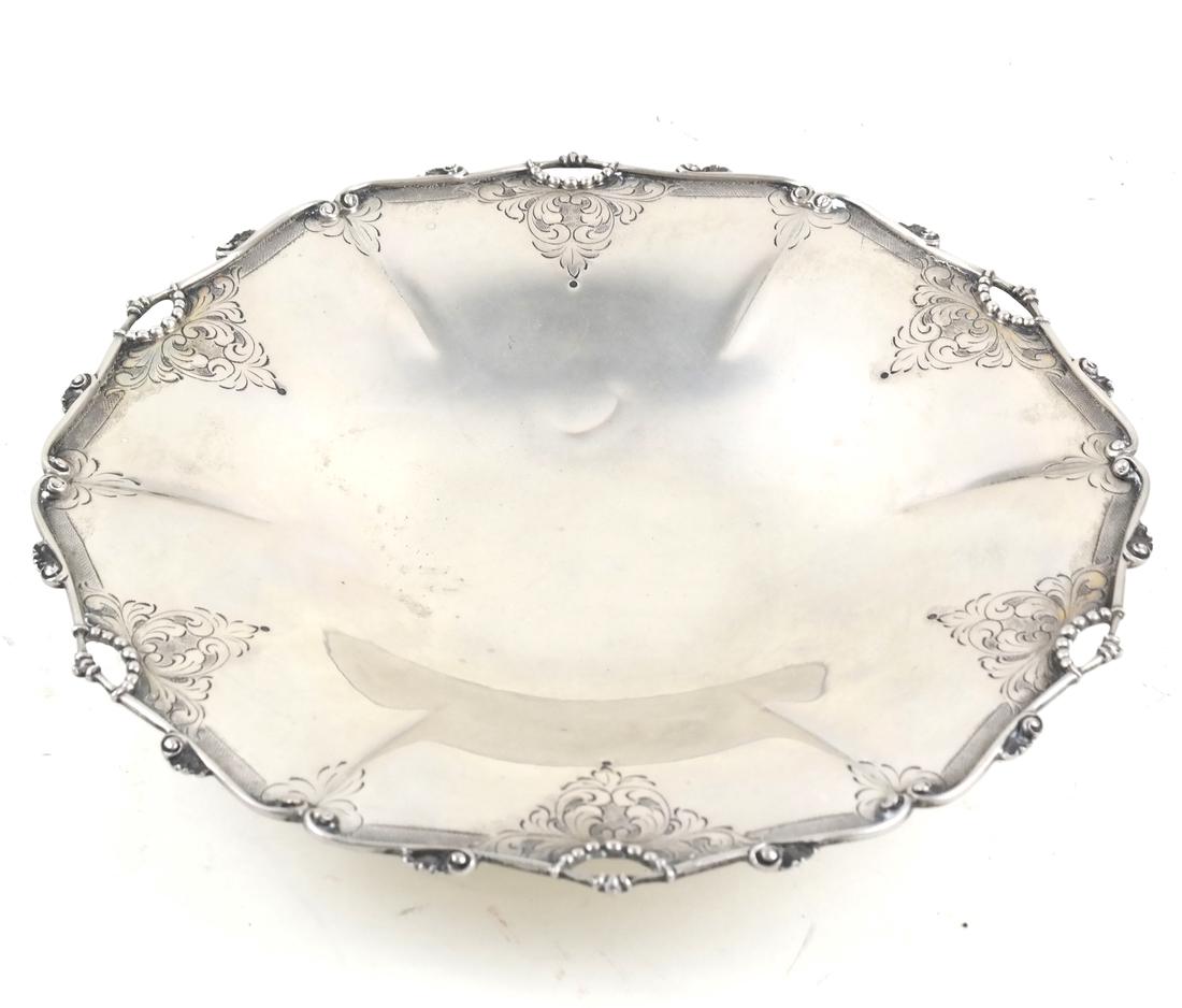 .800 Silver Footed Decorated Tray, 9.6 ozt (1 of 5)