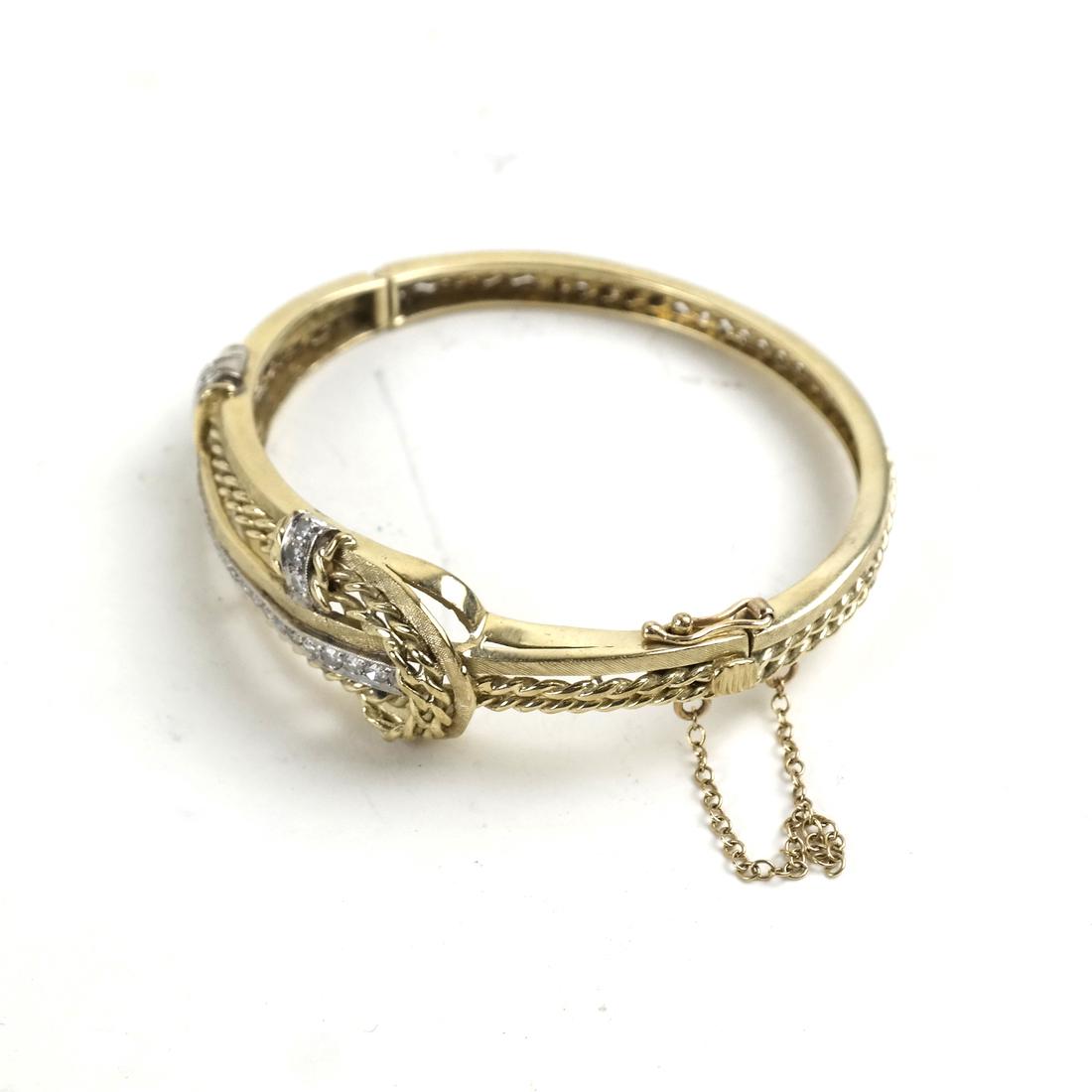 18k Yellow Gold Diamond Loop Bracelet, 16.1 dwt (1 of 4)