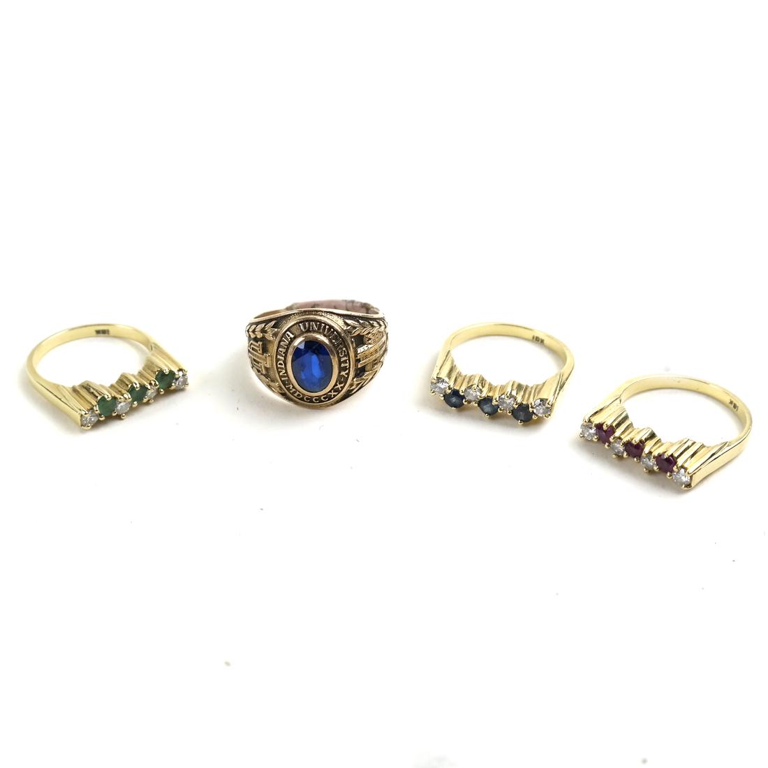 10k and 18k Yellow Gold Rings with Precious Stones (1 of 5)
