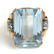 14k Yellow Gold Aquamarine and Diamond Ring - 2