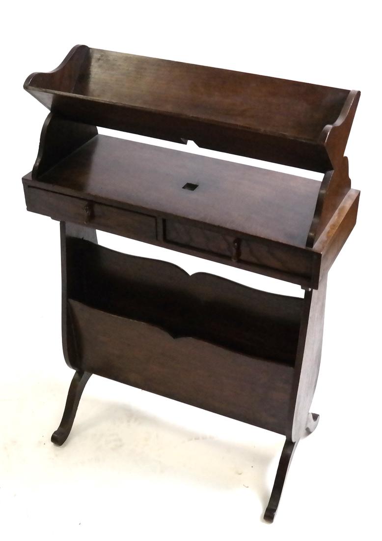 19th C. Oak Magazine/Book Stand by H.J. Linton, Paris (1 of 6)