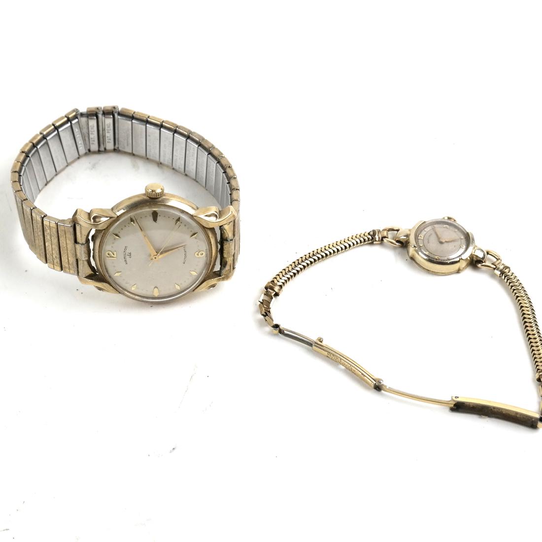 Two Gold-Filled Hamilton Watches, Men's and Ladies' (1 of 7)