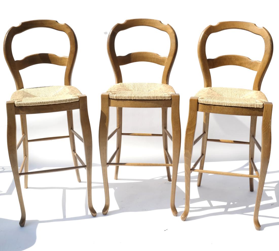 Three Rush Seat Bar Stools (1 of 6)