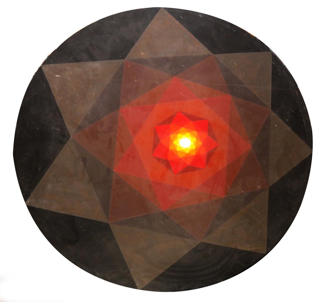 Karl Lannis, Geometric Op Art - Oil on Masonite (1 of 5)