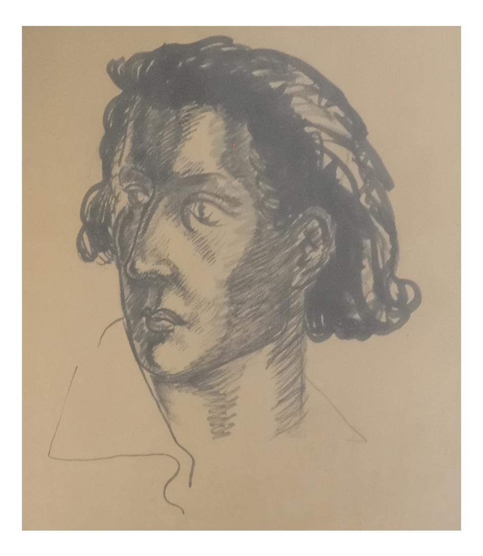 Portrait of a young Andre Breton - Mixed Media on Paper (1 of 6)