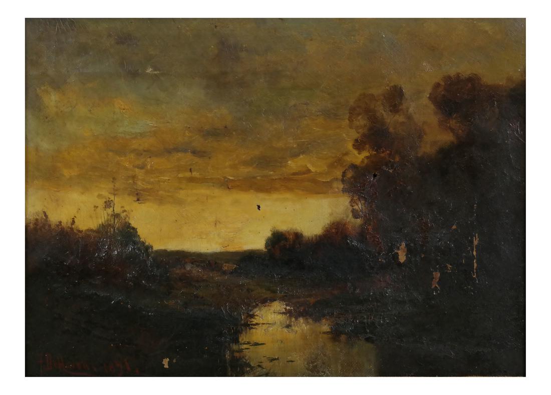 F. Dehaven Landscape Oil on Canvas (1 of 6)