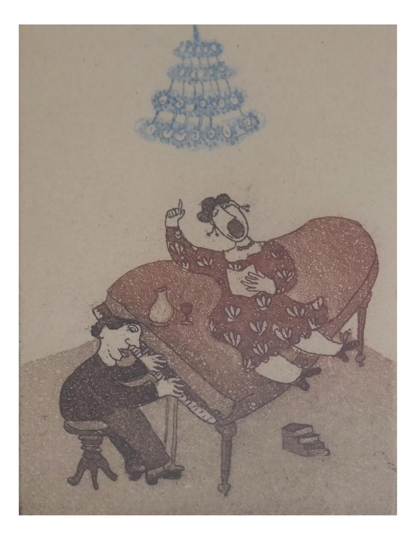 Piano Player & Singer, Lithograph (1 of 6)