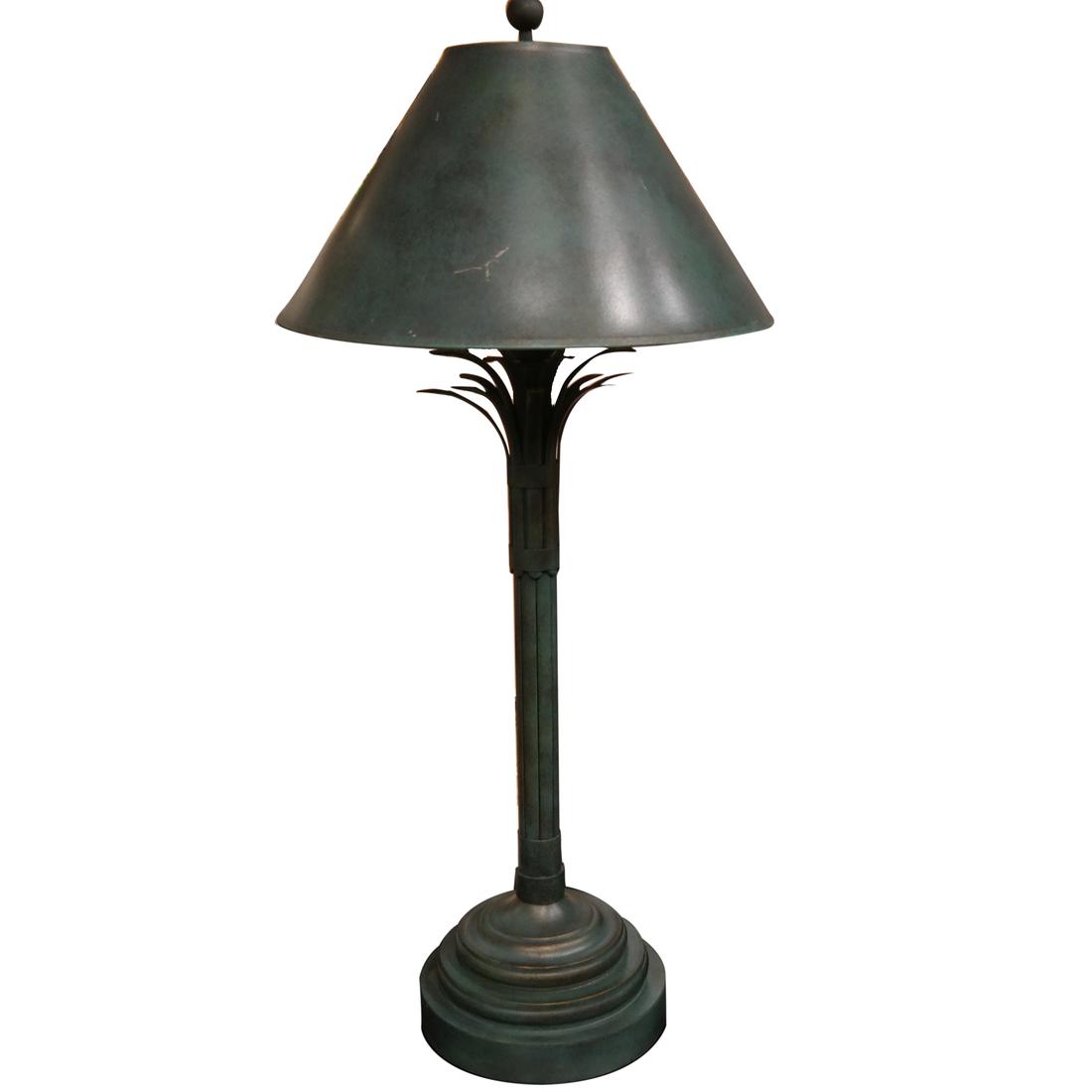 Green Painted Tole Table Lamp (1 of 9)