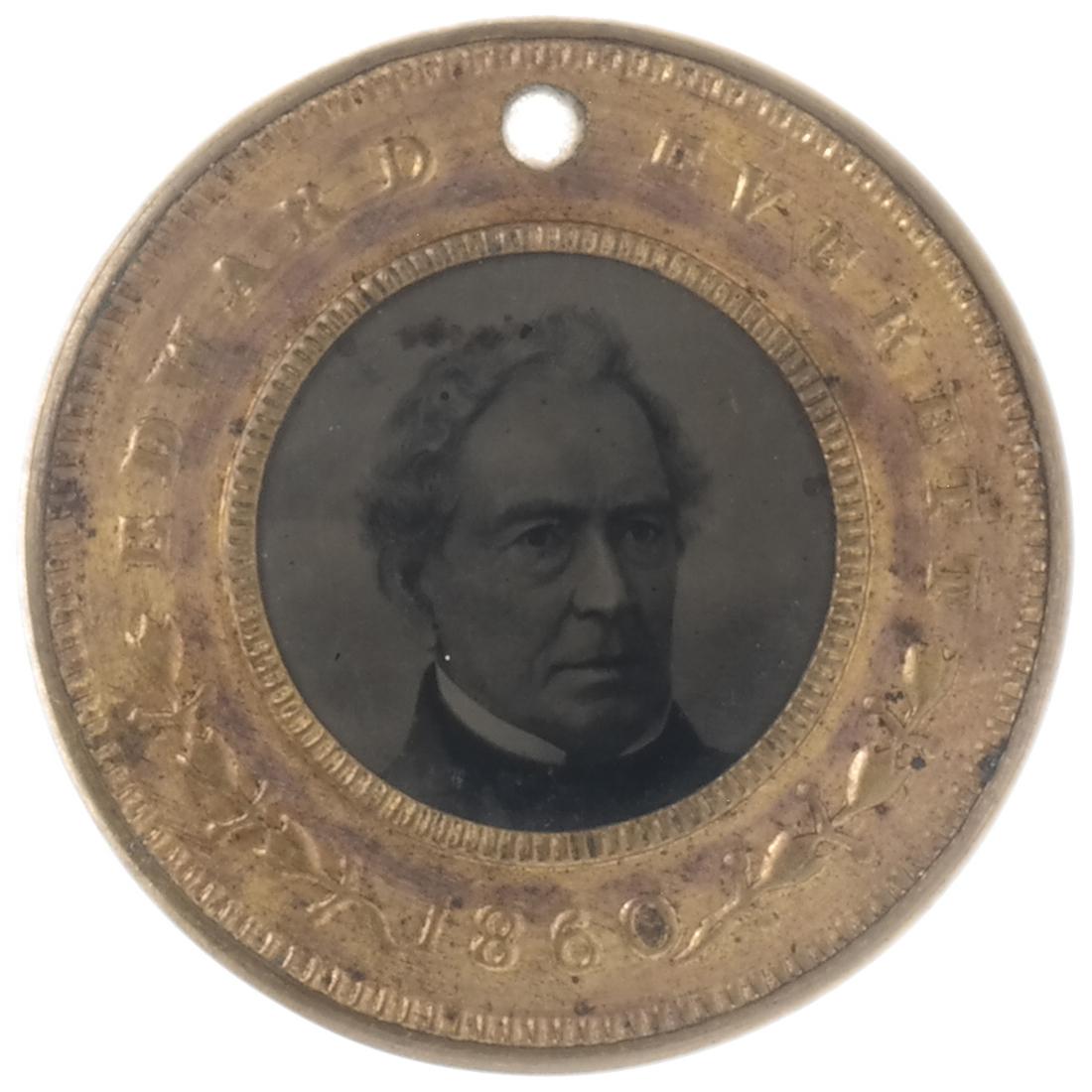 J BELL & E EVERETT 1860 BACK-TO-BACK CAMPAIGN FERROTYPE (1 of 2)