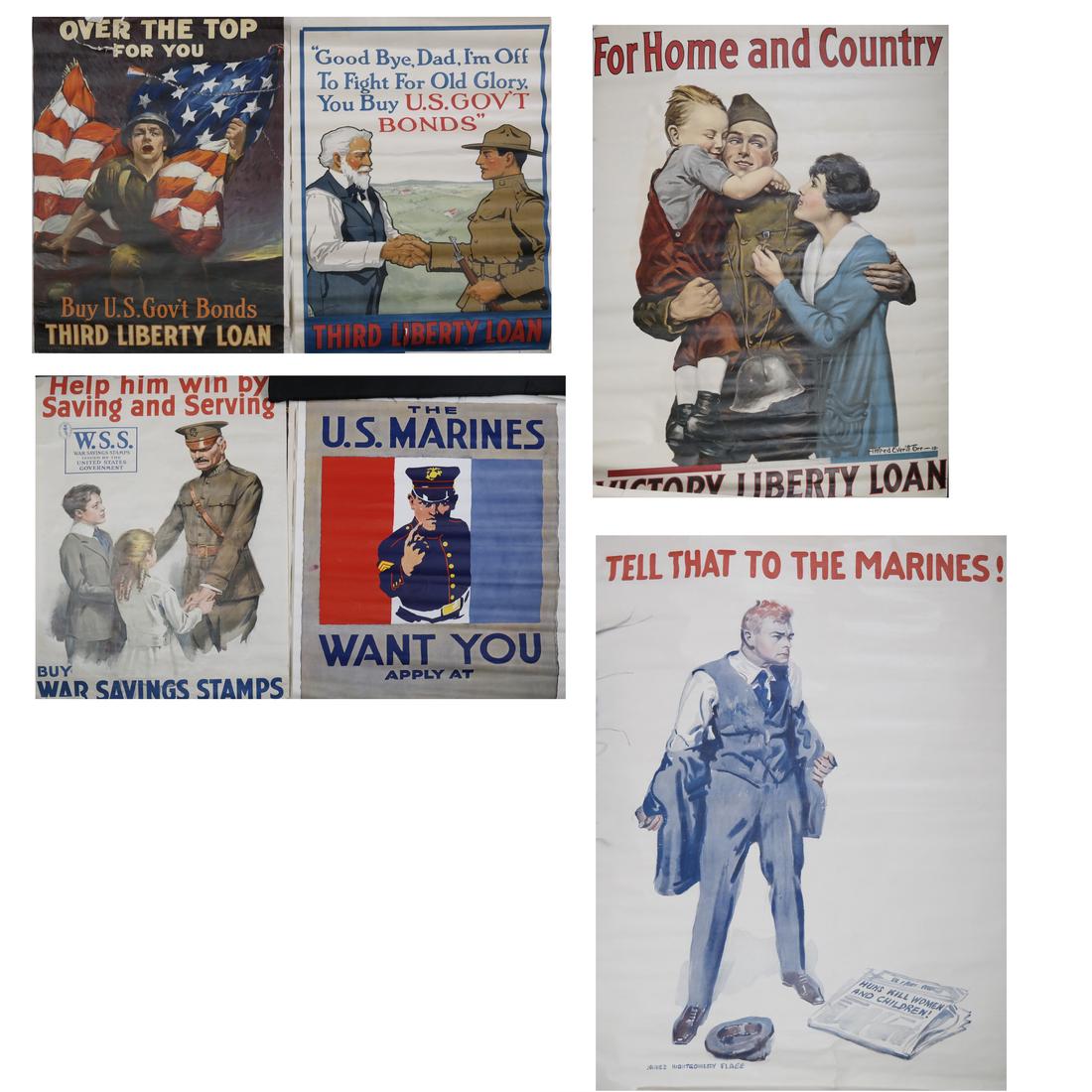 WORLD WAR I ASSORTED SOLDIER & "MAN OF ACTION" POSTERS (1 of 5)