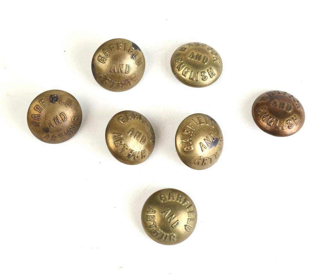 GROUP OF 7 BRASS & COPPER CLOTHING BUTTONS (1 of 6)
