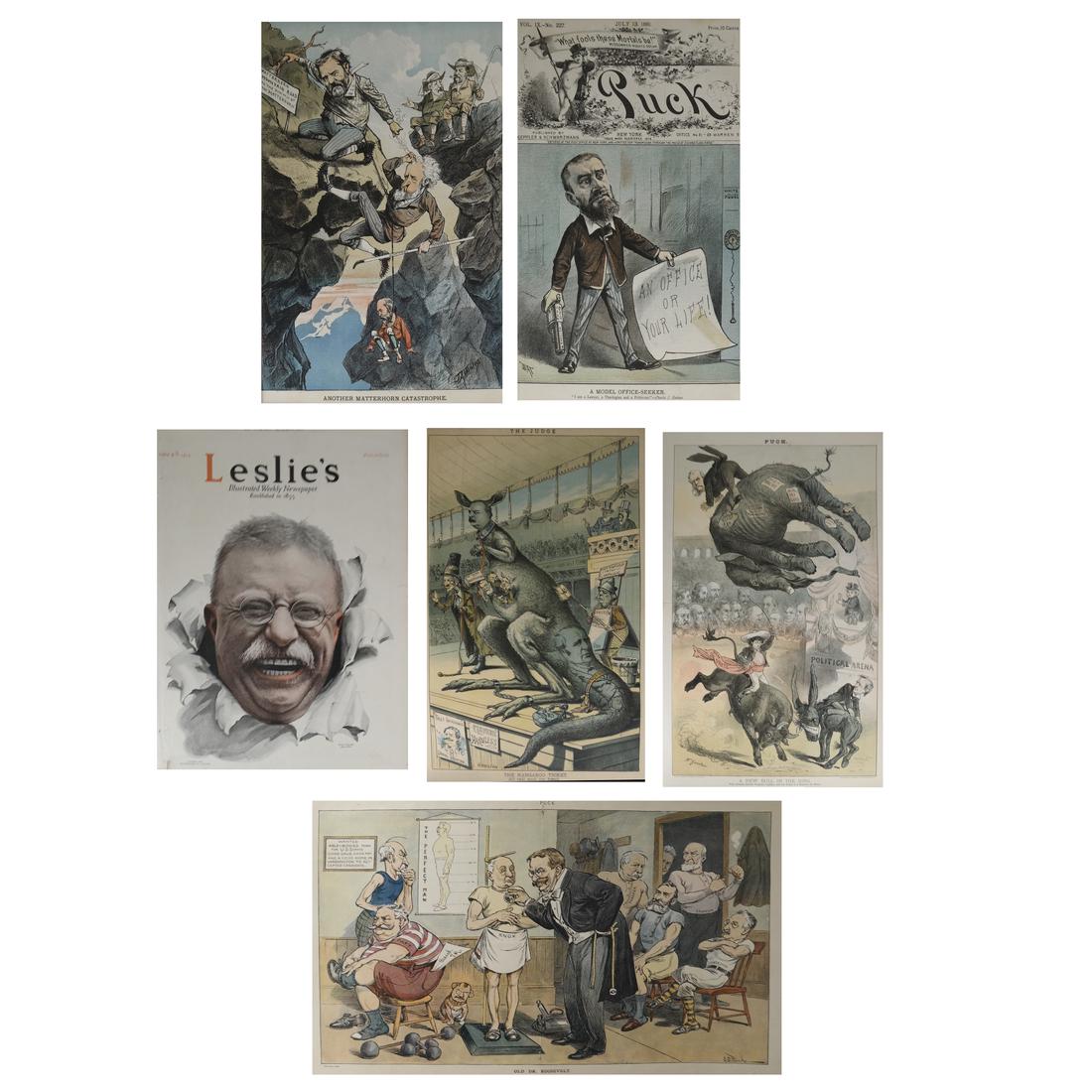 U.S. 1880S - 1910S PRINTED POLITICAL CARTOONS (1 of 7)