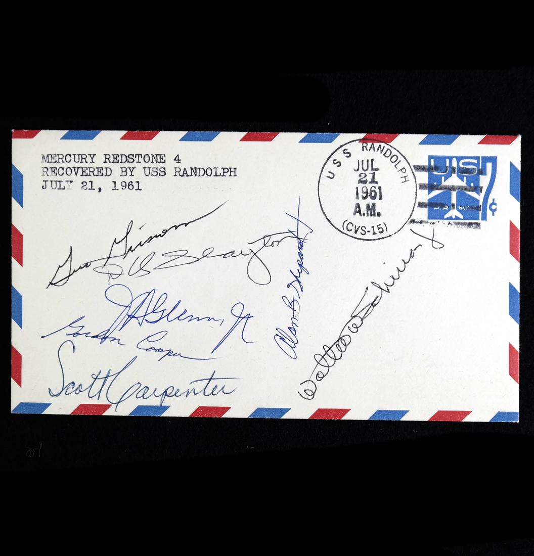 LIBERTY BELL 7 POSTAL COVER SIGNED BY "MERCURY SEVEN" (1 of 6)