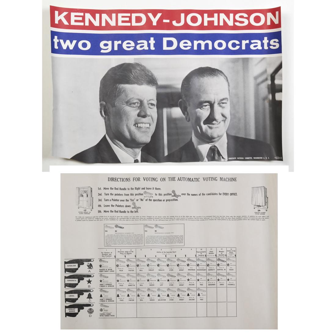 1960 PRESIDENTIAL ELECTION VOTING MACHINE BALLOTS (1 of 3)