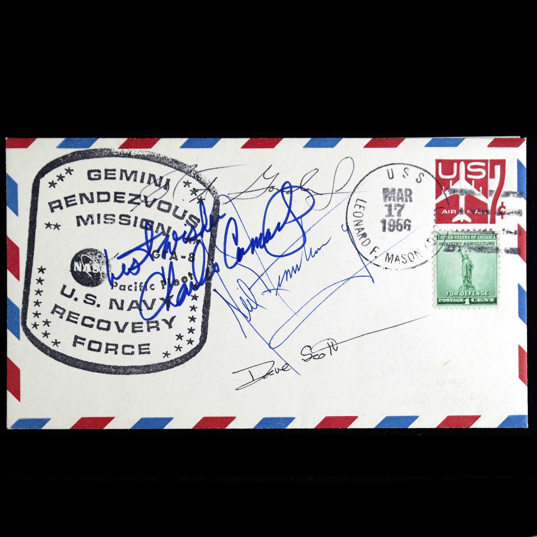 1966 GEMINI 8 POSTAL COVER - CREW & BACK-UP CREW SIGNED (1 of 5)