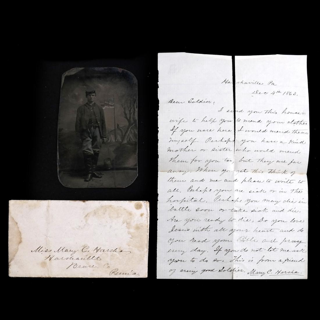 CIVIL WAR 1863 EVANGELICAL LETTER TO A SOLDIER (1 of 8)
