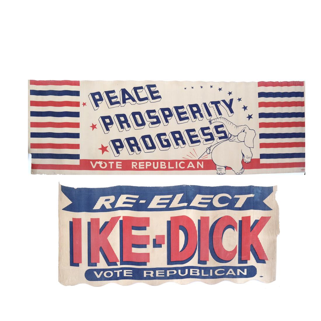 Eisenhower and Nixon 1956 Campaign Banners (2) (1 of 10)