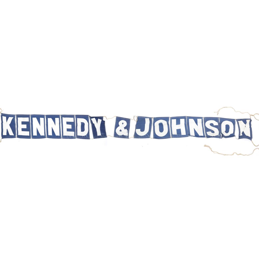 Large 1960 Kennedy & Johnson Letter Flag Banner (1 of 10)