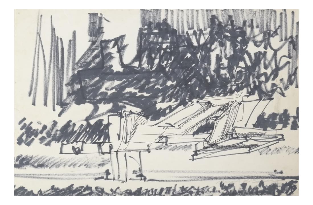 Mark di Suvero, Sketch for Museum Piece - Ink on Paper (1 of 5)