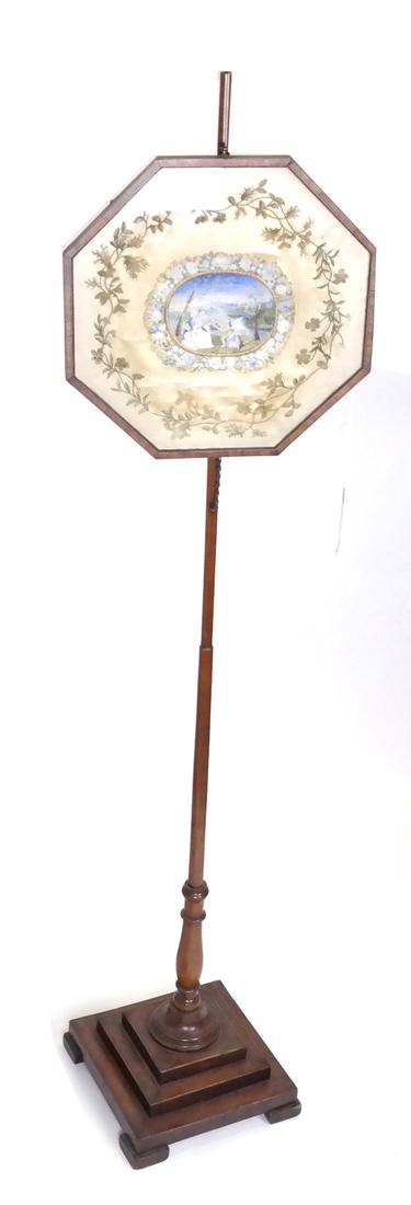 Sheraton-Style Textile Pole Fire Screen (1 of 6)