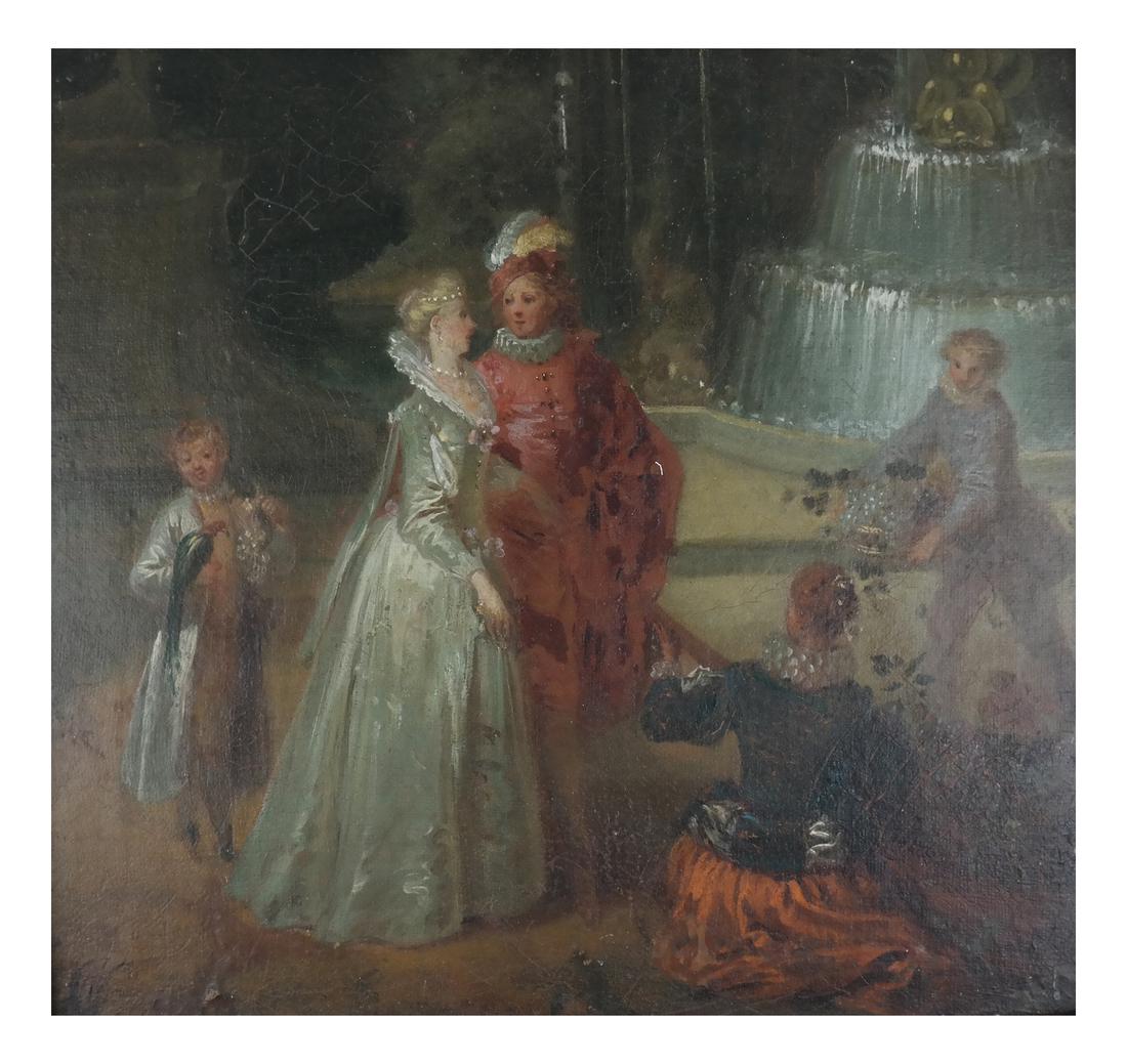 Figural Interior Scene, Oil on Panel (1 of 7)