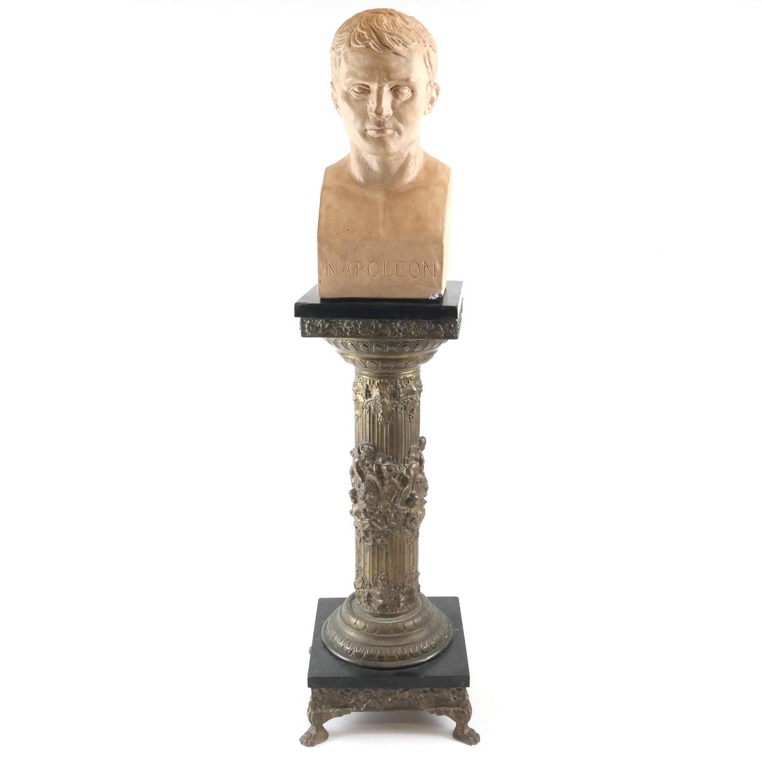Composition Male Bust and a Relief-Work Pedestal (1 of 10)