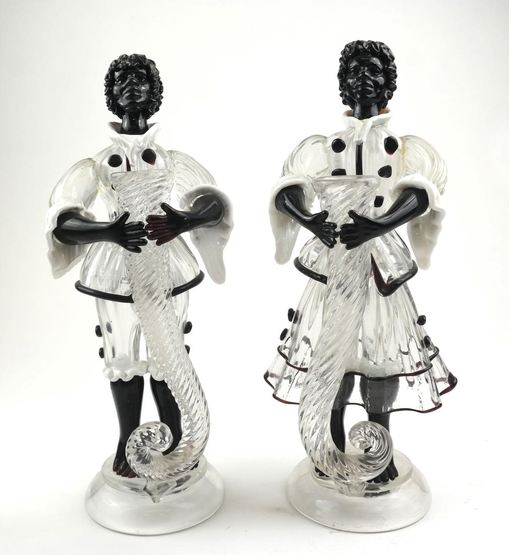 Pair of Glass Nubian-Style Candlesticks (1 of 9)